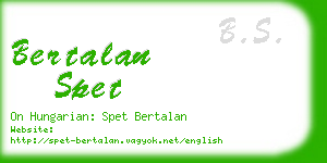 bertalan spet business card